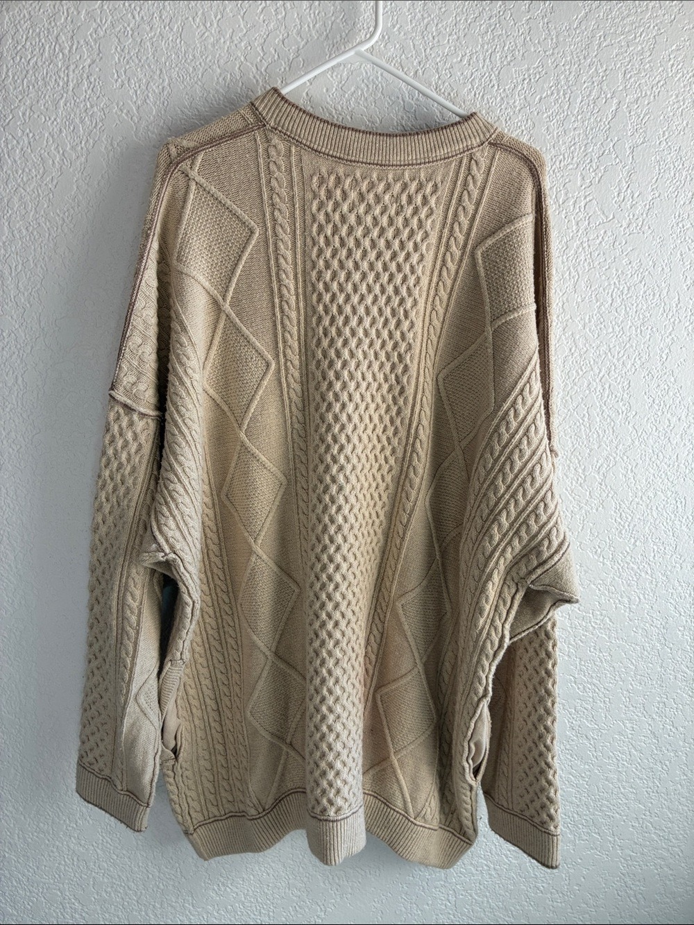 Free People We The Free Tennessee Cable Knit Cardigan Ivory Pockets XL - Picture 6 of 11